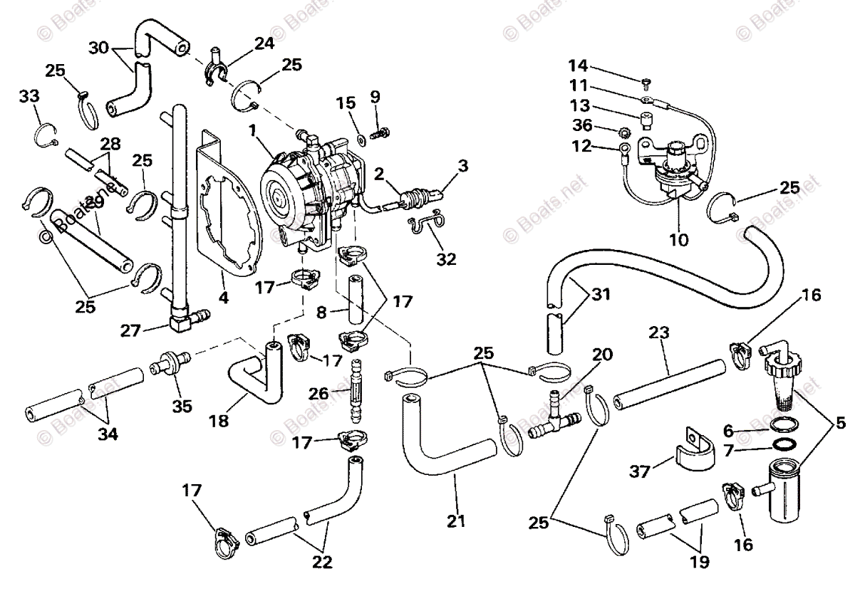 Evinrude Outboard 1987 OEM Parts Diagram for VRO Pump
