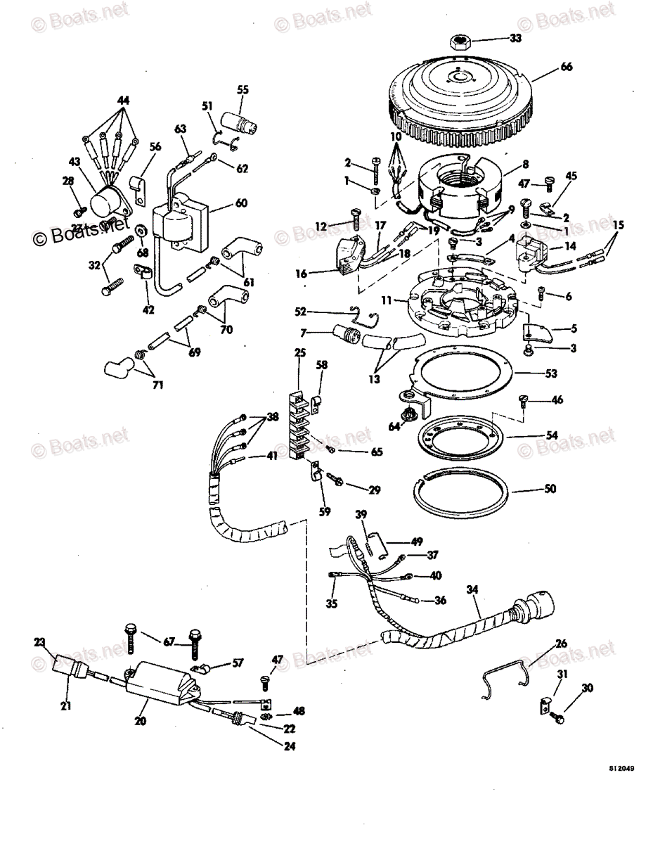 じょんそん様確認用 Johnson Outboard 1981 OEM Parts Diagram for Ignition System