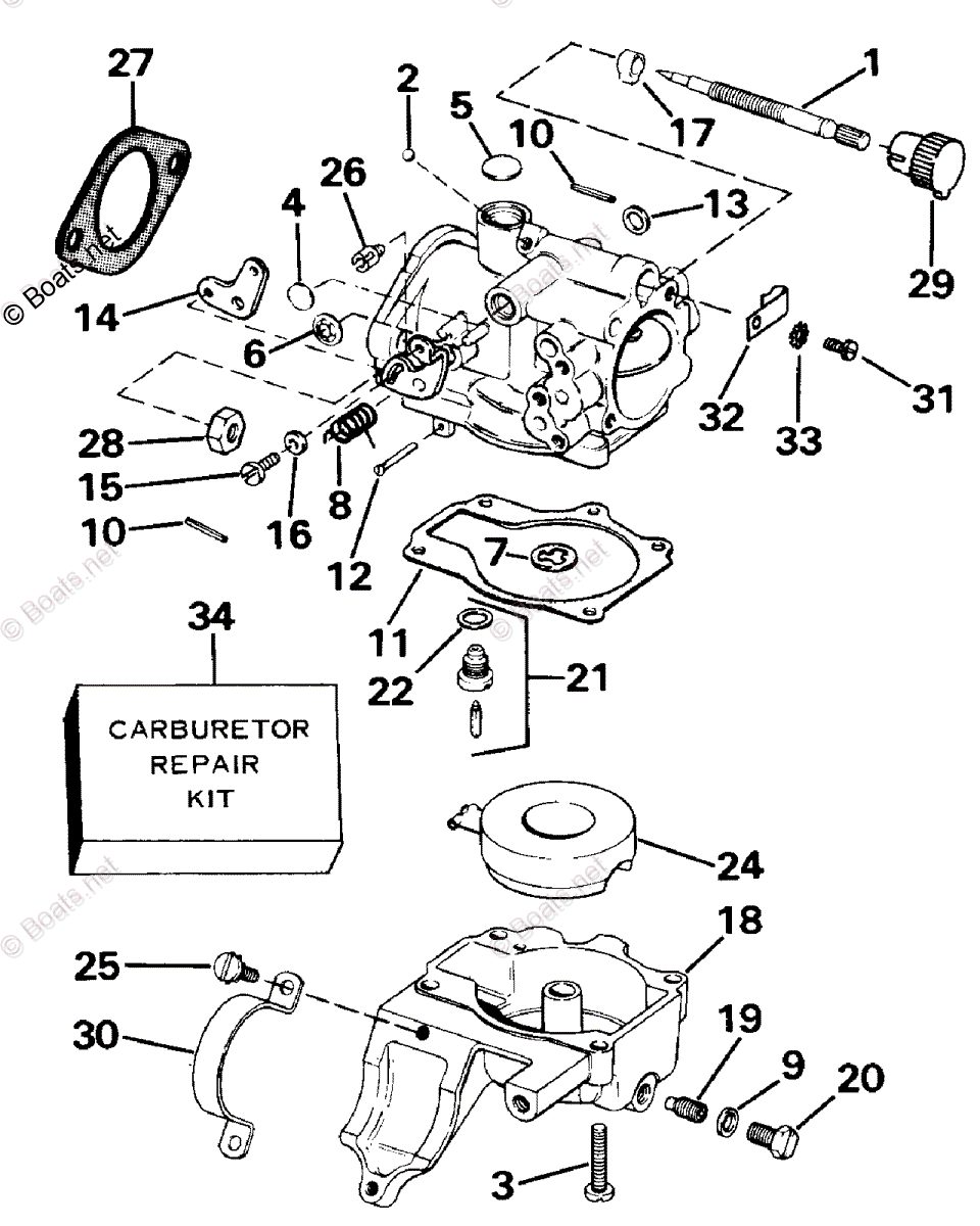 Johnson Outboard 1986 OEM Parts Diagram for CARBURETOR | Boats.net