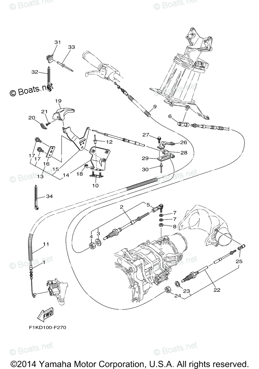 Yamaha Waverunner 2008 OEM Parts Diagram for Control - Cable | Boats.net