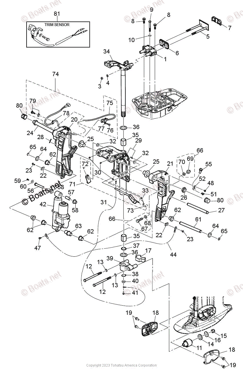 Tohatsu Outboard 2023 OEM Parts Diagram for BRACKET | Boats.net