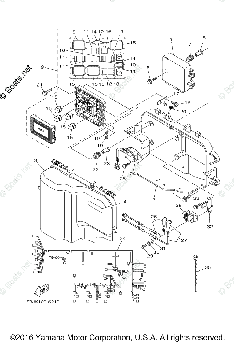 Yamaha Waverunner 2017 OEM Parts Diagram for Electrical - 1 | Boats.net