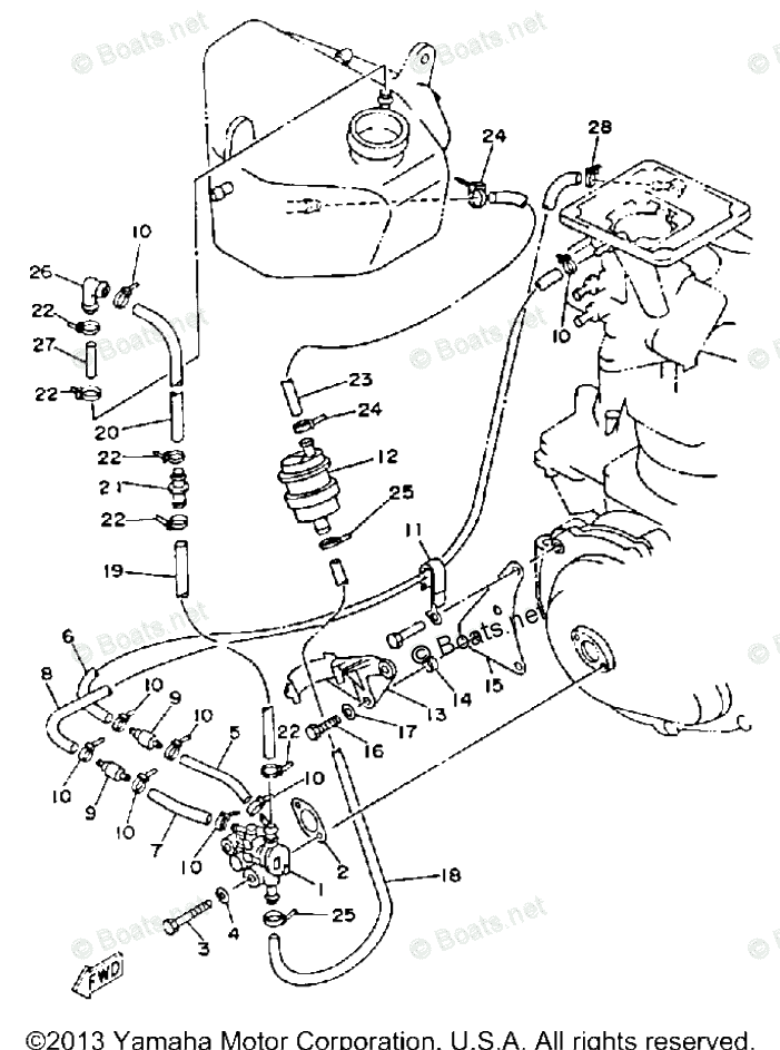 Yamaha Waverunner 1993 OEM Parts Diagram for Oil Pump (For Oil