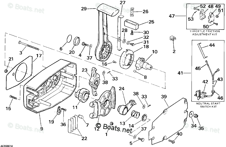 Evinrude Rigging Parts & Accessories 1990 OEM Parts Diagram for Remote