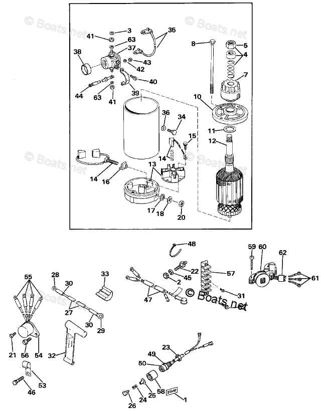 Johnson Rigging Parts & Accessories 1988 OEM Parts Diagram for Electric ...