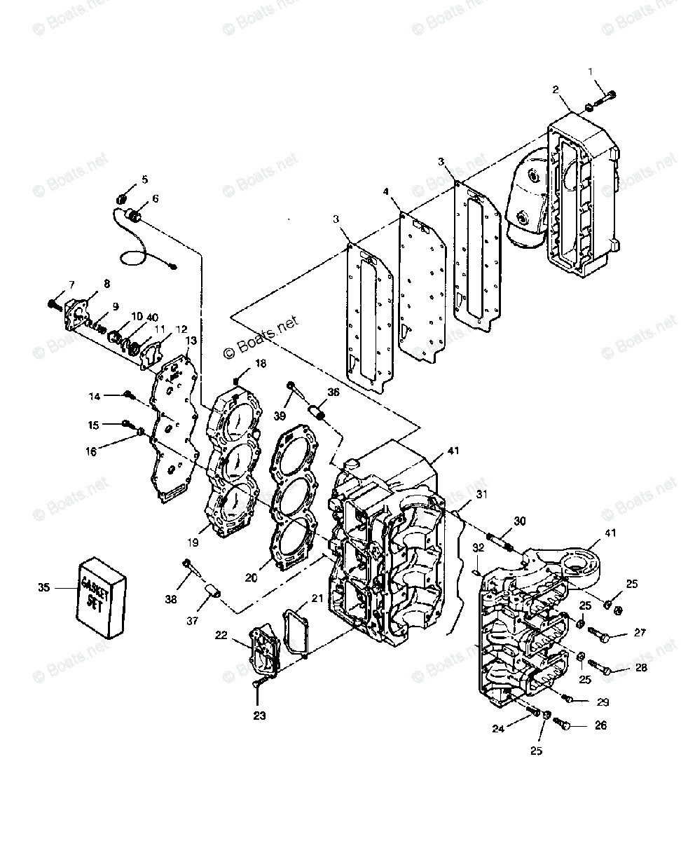 Force Outboard 1991 OEM Parts Diagram for Power Head