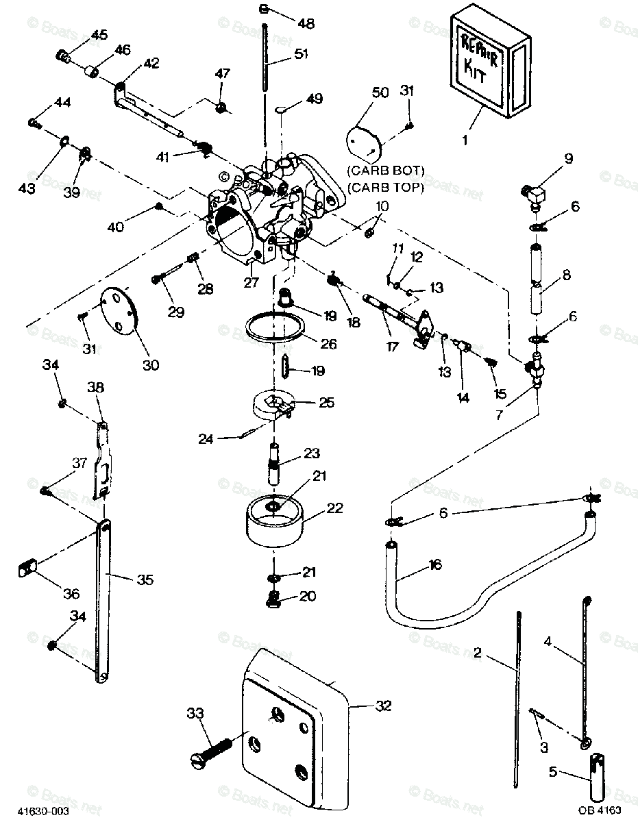 Force Outboard 1987 OEM Parts Diagram for CARBURETOR | Boats.net