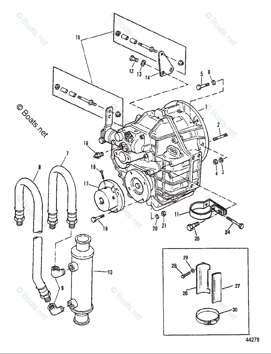 Mercury MerCruiser Inboard Parts by Size & Serial Gas OEM Parts Diagram