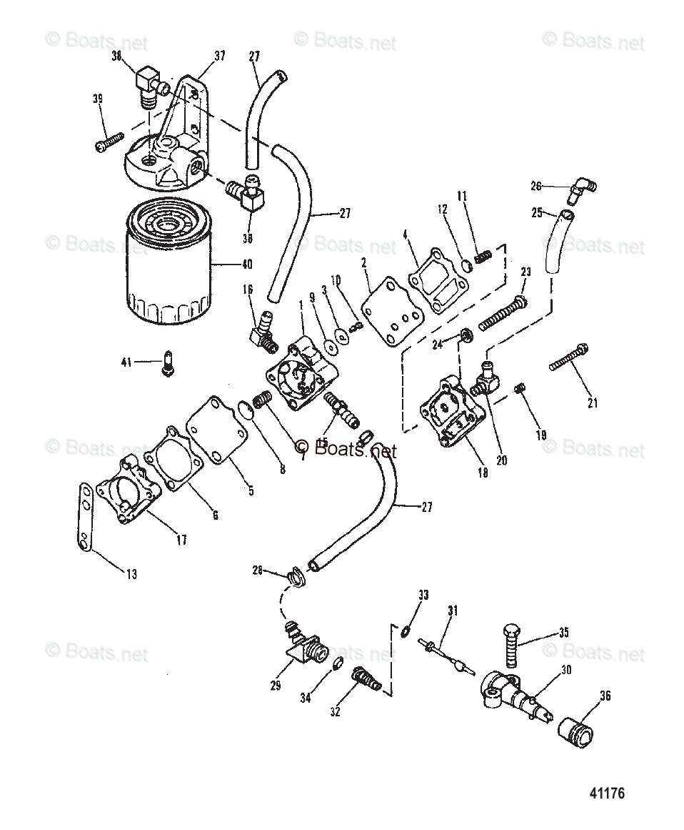 Mariner Outboard 1988 OEM Parts Diagram for Fuel Pump And Fuel Filter ...