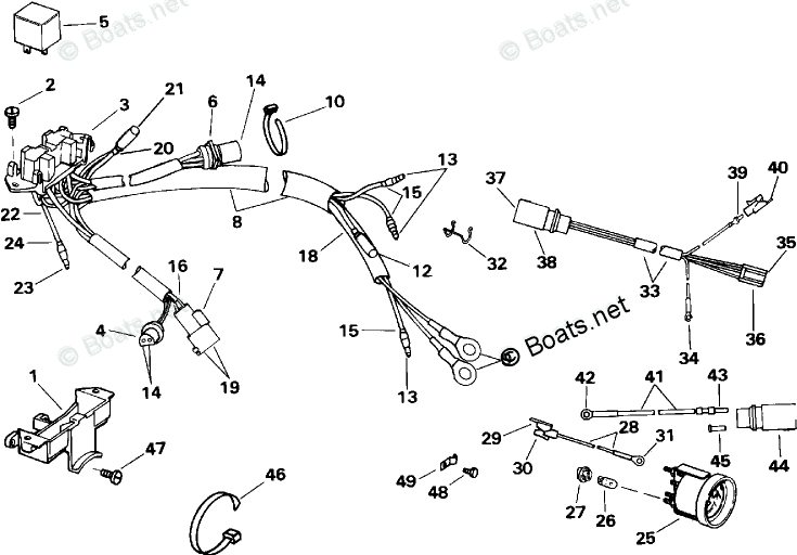 OMC Quiet Rider 150HP OEM Parts Diagram for Power Trim/Tilt Electrical ...