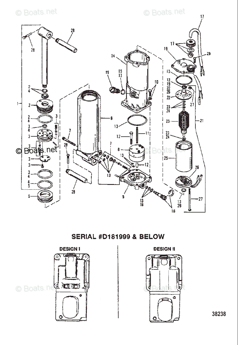 Mariner Outboard 1994 OEM Parts Diagram for Power Trim