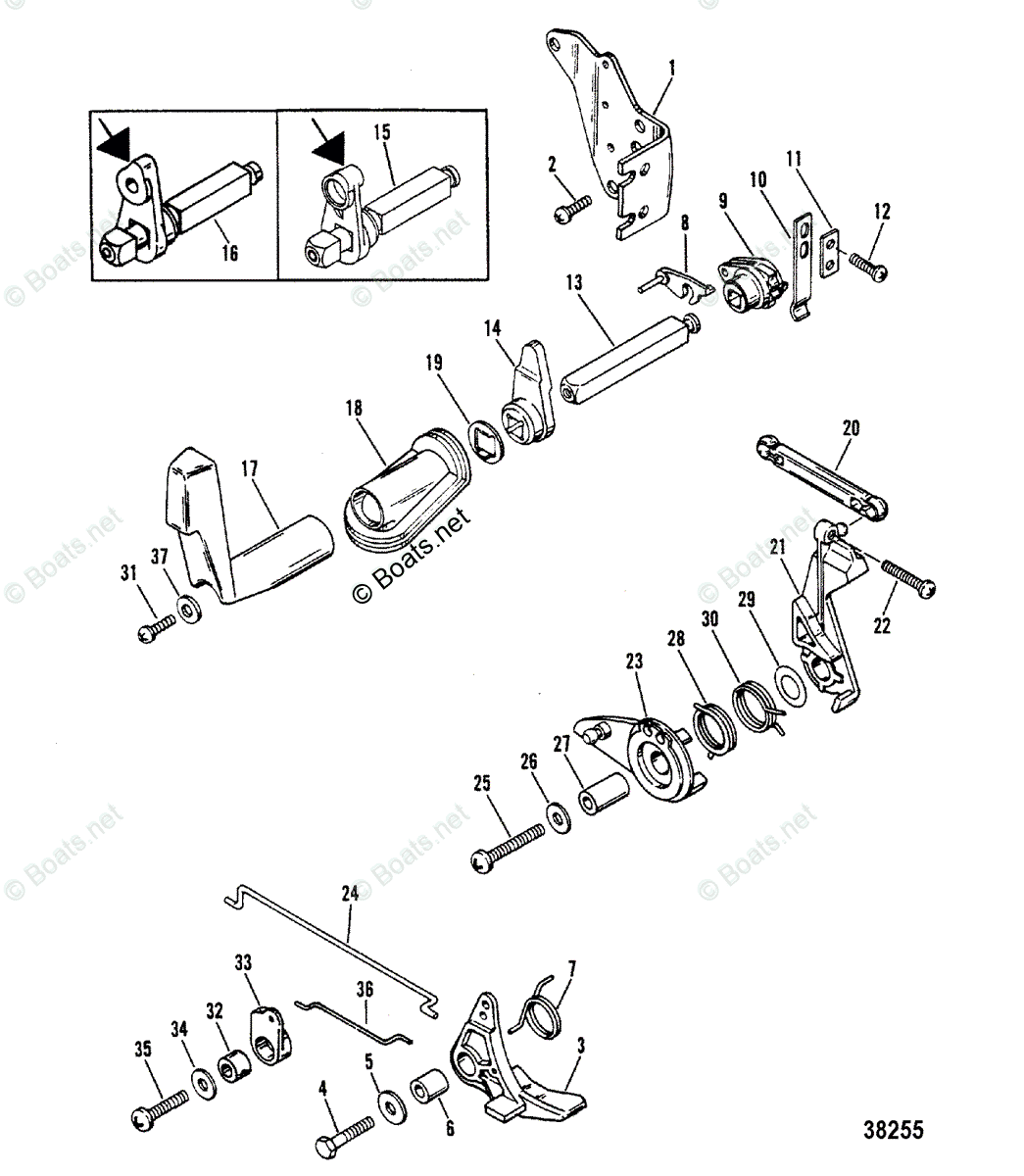 レイページ Mariner Outboard 1987 OEM Parts Diagram for Throttle and