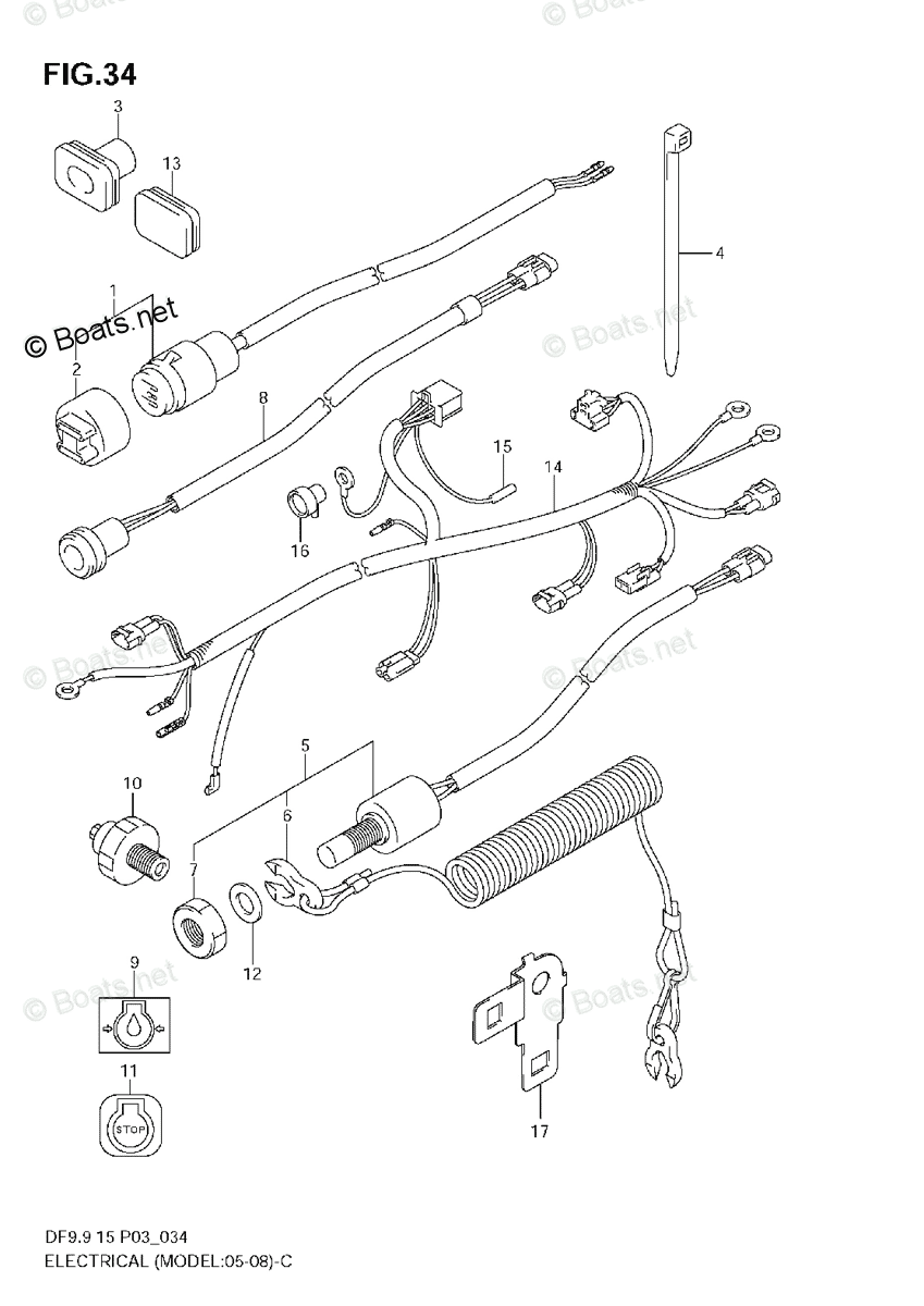 Suzuki Outboard Parts by Year 2009 OEM Parts Diagram for Electrical