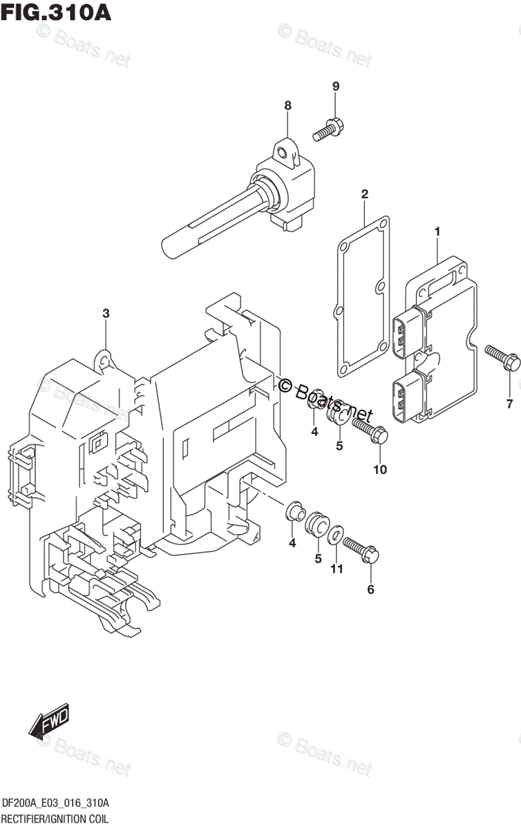 Suzuki Outboard 2016 OEM Parts Diagram for RECTIFIER / IGNITION COIL ...