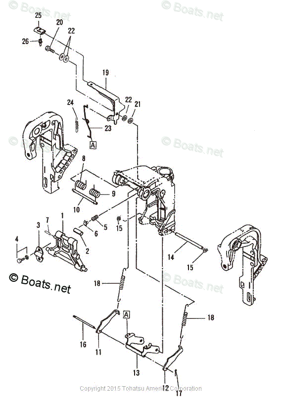 Tohatsu Outboard 2006 OEM Parts Diagram for MANUAL TILT (M