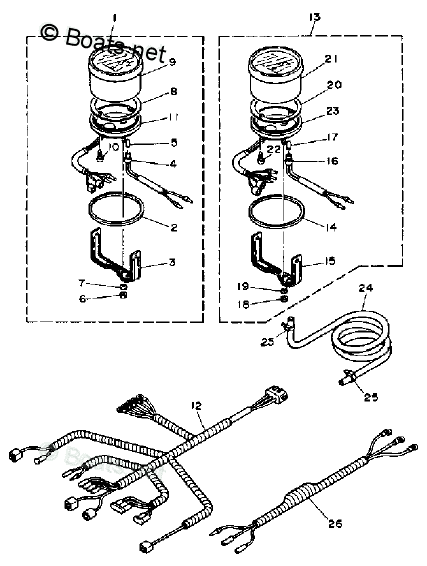 Yamaha Sterndrive 4.3L 262 CID V6 1989 OEM Parts Diagram for Optional ...