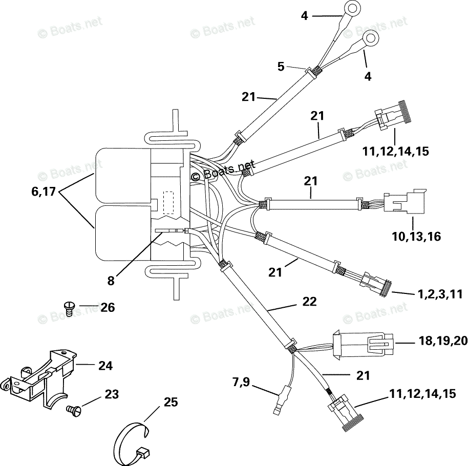 Johnson Outboard 115HP OEM Parts Diagram for Power Trim/Tilt