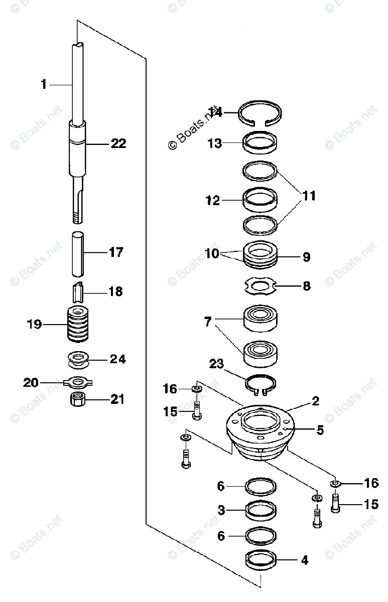 Yamaha Jet Drive 90HP OEM Parts Diagram for Drive 1 F80 90