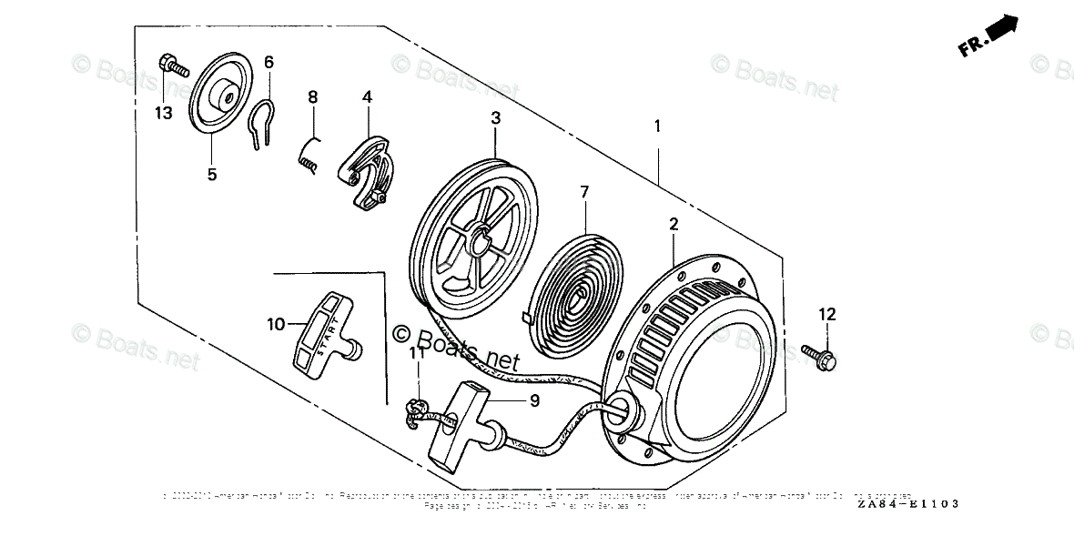 Honda Generators EG650 AA VIN G1002000001 TO G1002424874 OEM Parts