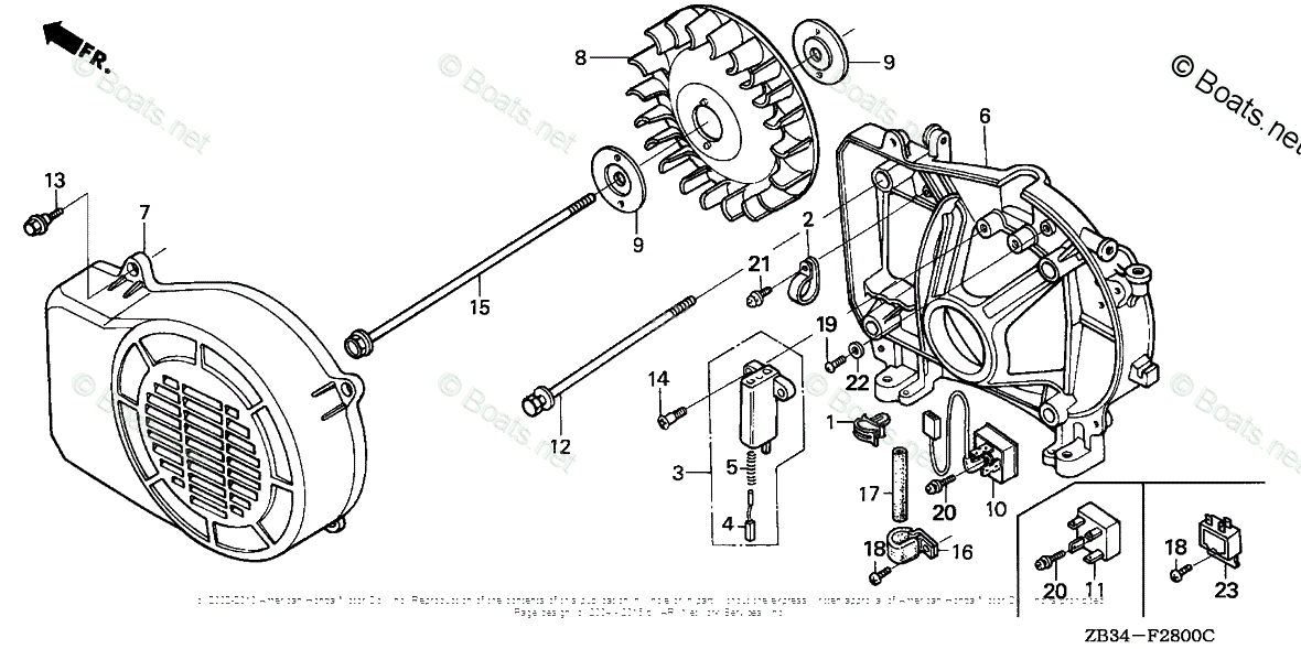 Honda Generators EM1800XK1 AC VIN EZCK1040001 TO EZCK1040009 OEM