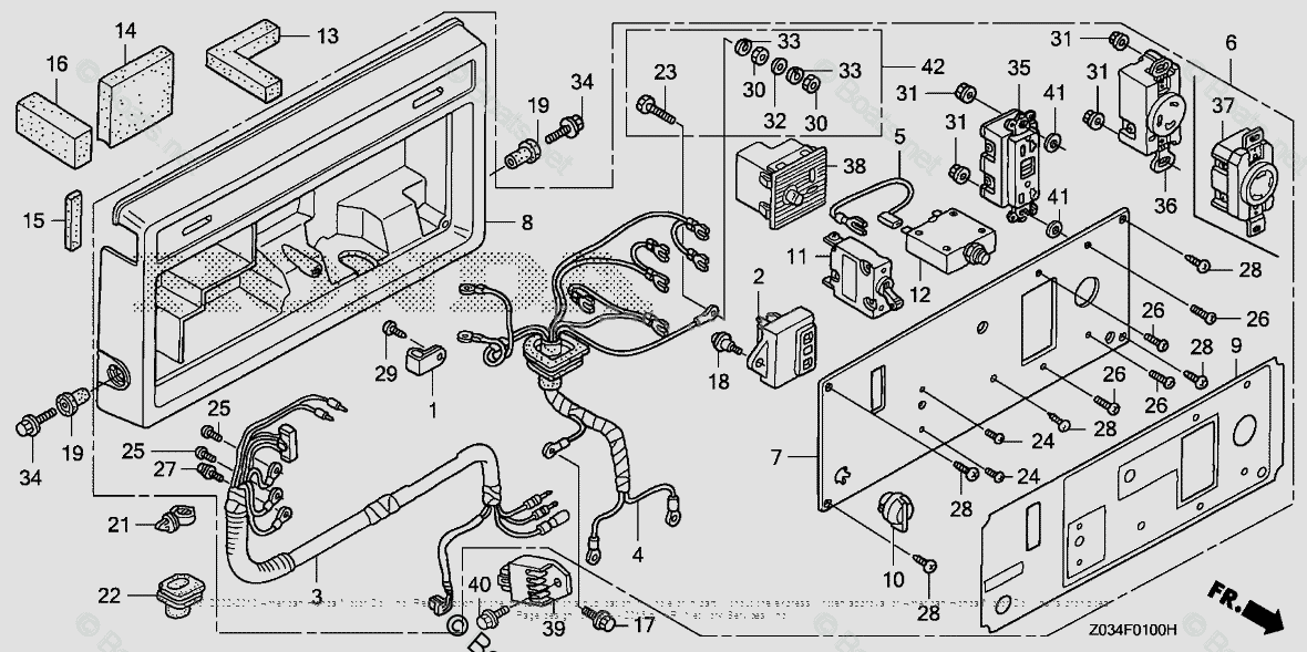Honda Generators EB3000CK1 AC VIN EZGP1130001 OEM Parts Diagram for