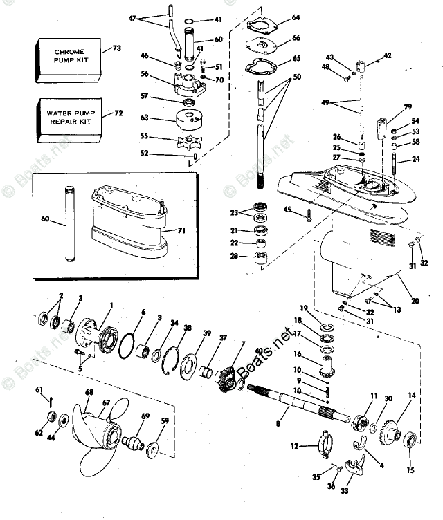 Evinrude Outboard 1978 OEM Parts Diagram for Gearcase- 35 HP | Boats.net