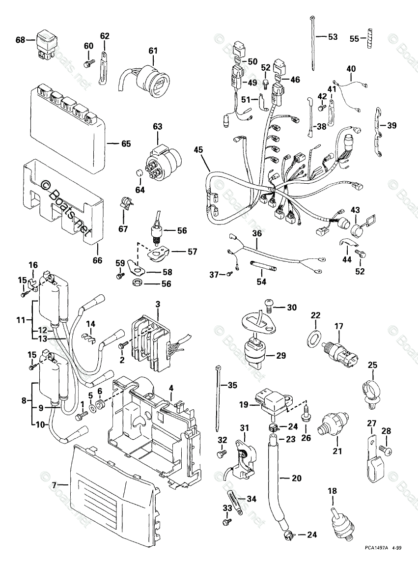 Evinrude Outboard Parts by Year 1999 OEM Parts Diagram for Electrical