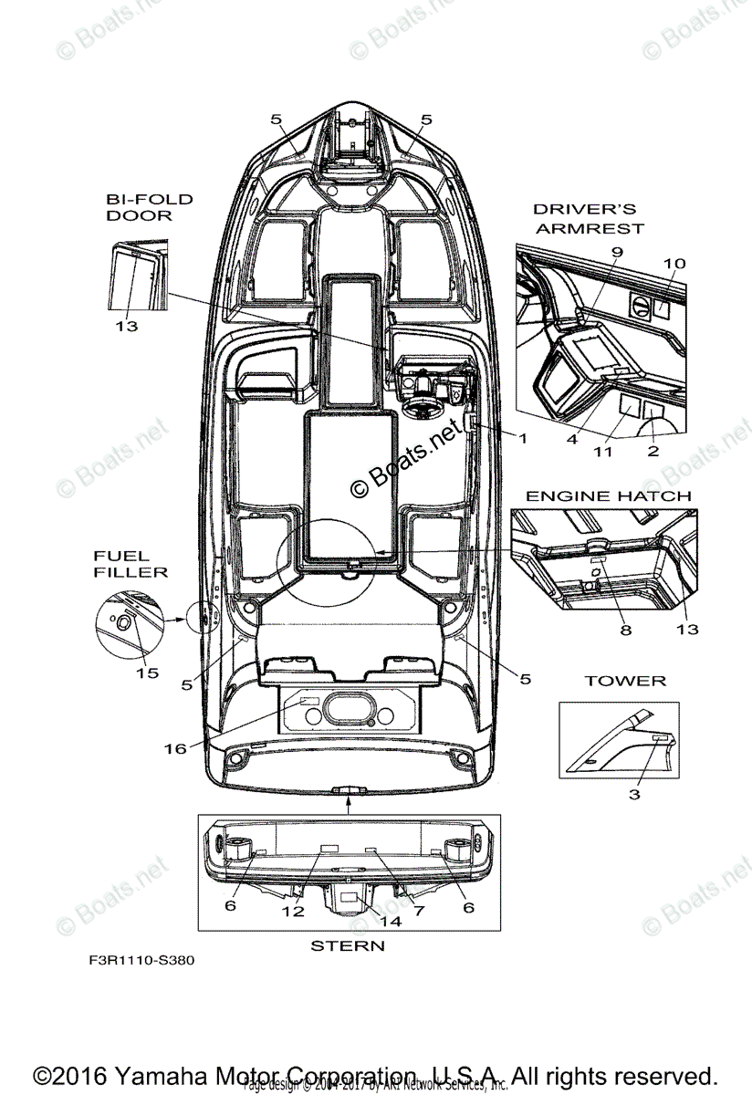 Yamaha Boats 2017 OEM Parts Diagram for Important Labels | Boats.net