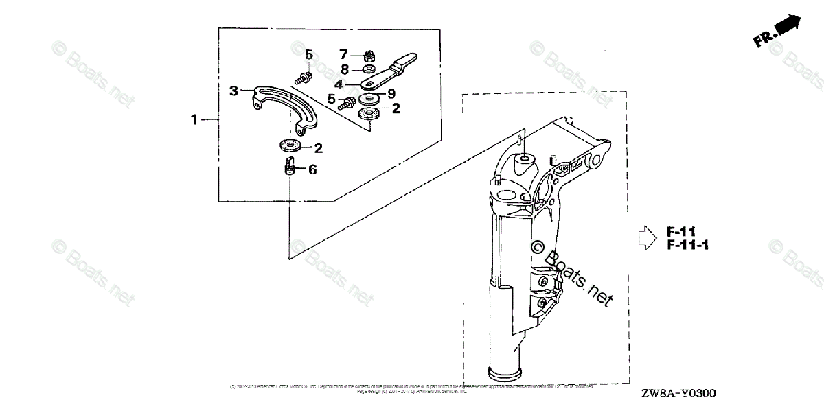 Honda Outboard 2006 OEM Parts Diagram for STEERING FRICTION