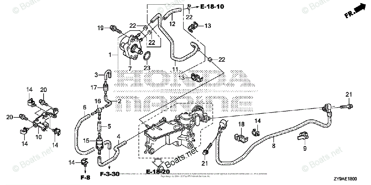 Honda Outboard 2007 And Later OEM Parts Diagram for FUEL PUMP | Boats.net