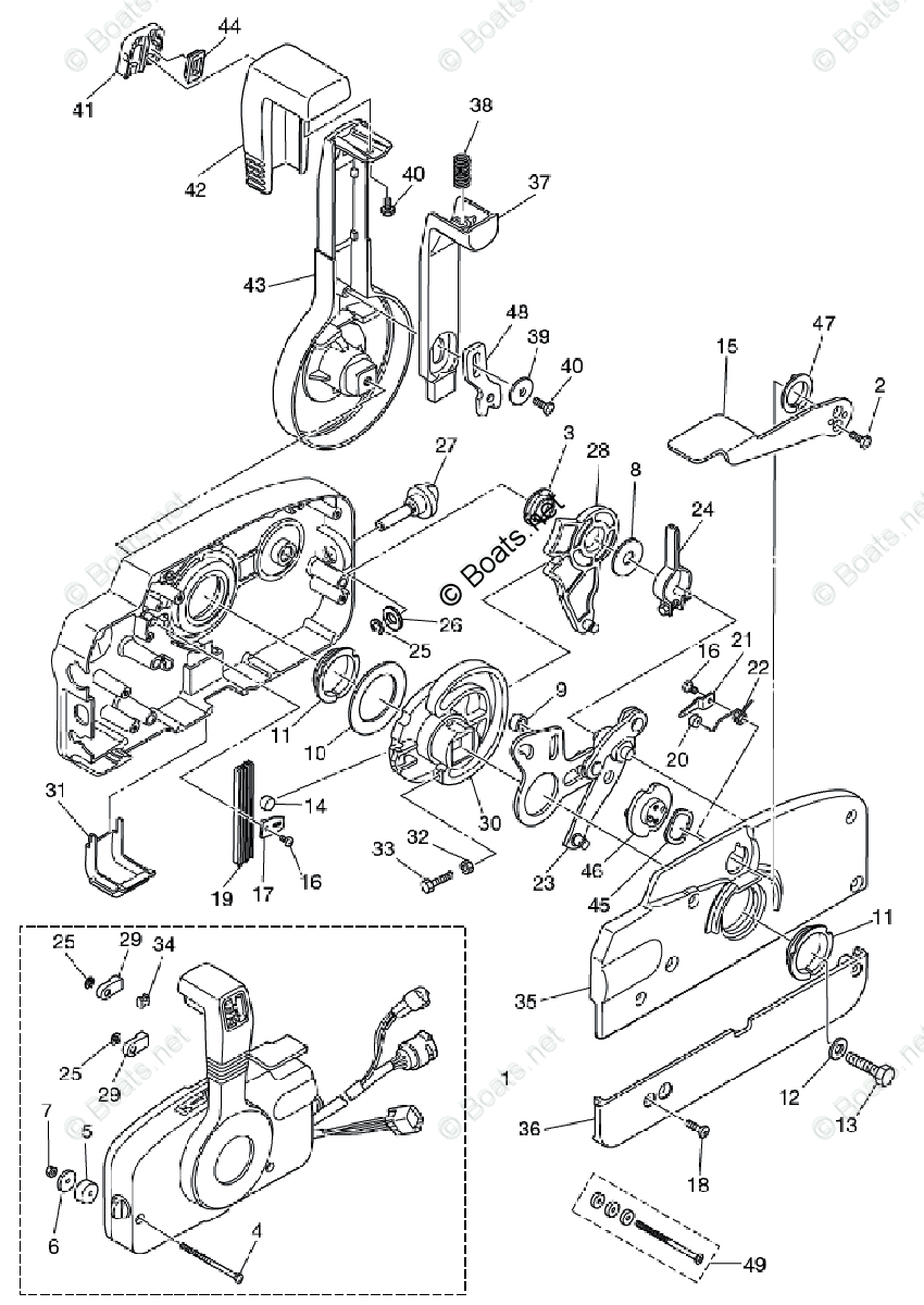 Tohatsu Outboard 2011 OEM Parts Diagram for Component Parts Of Remote