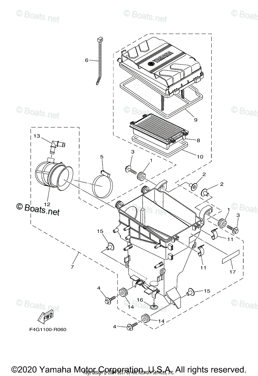 Yamaha Boats 2020 OEM Parts Diagram for Intake 2
