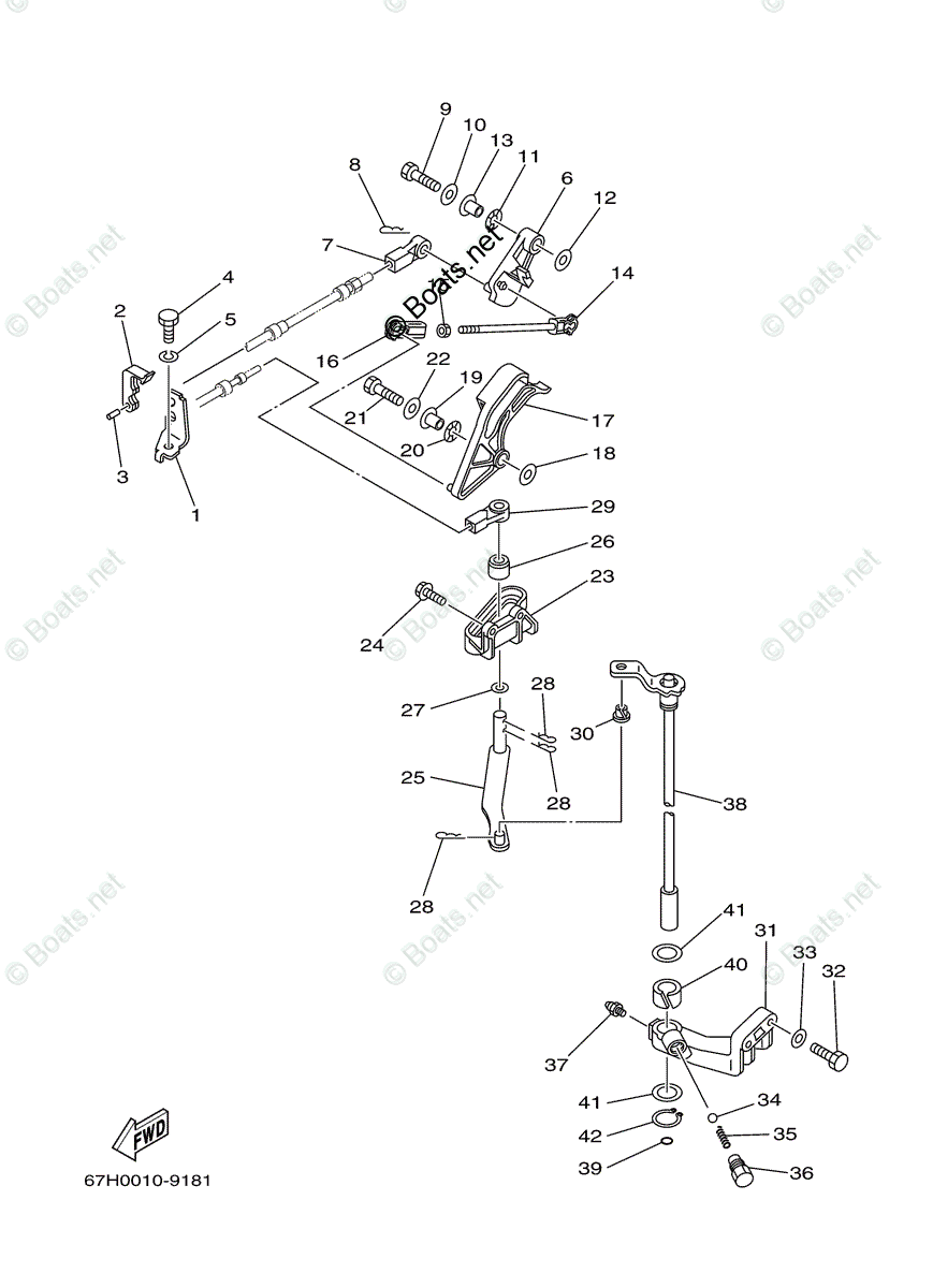 Yamaha Outboard 2000 Oem Parts Diagram For Control 8709