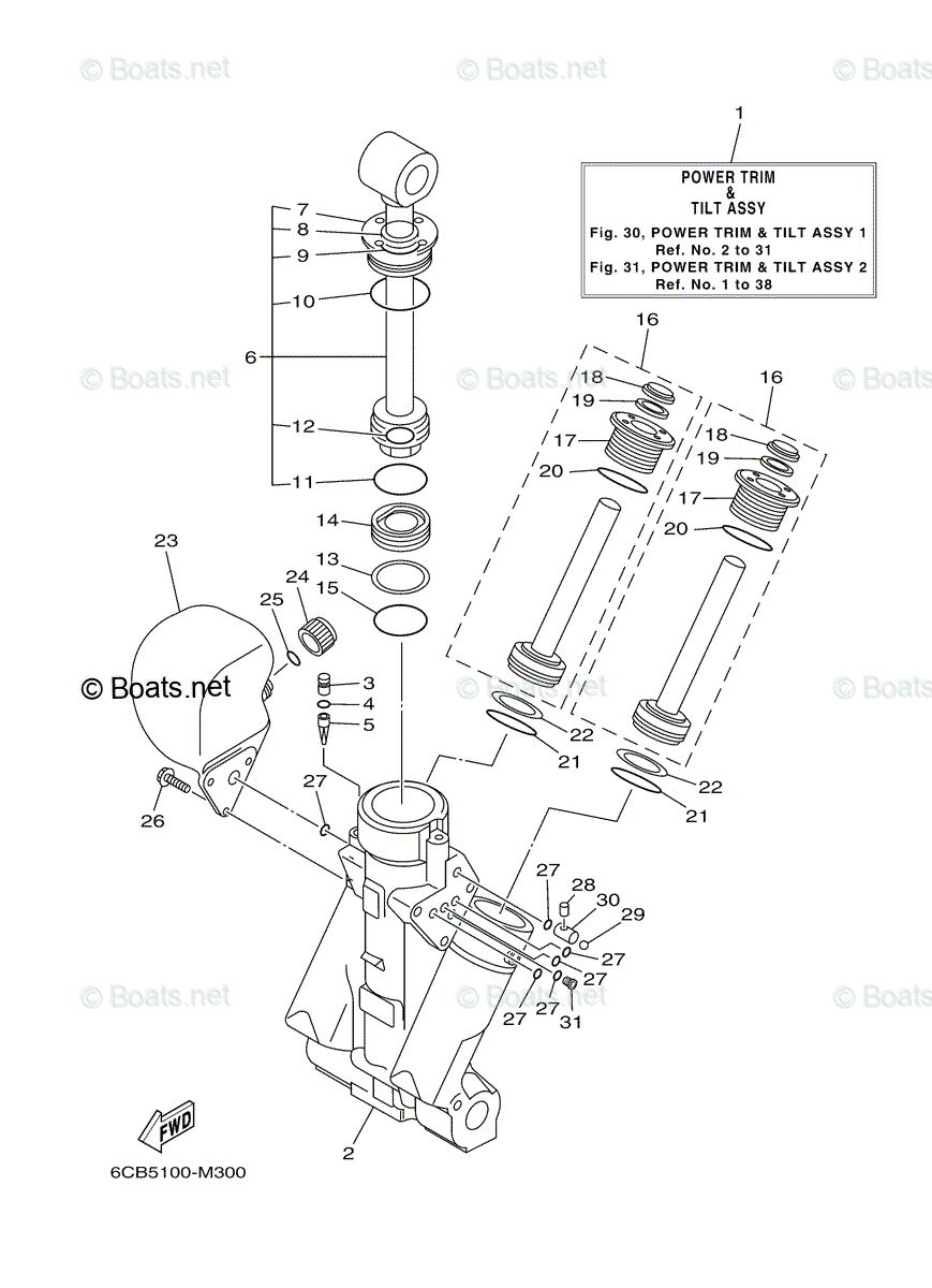 タケハルWT250 Yamaha Outboard 2015 OEM Parts Diagram for Power Trim Tilt