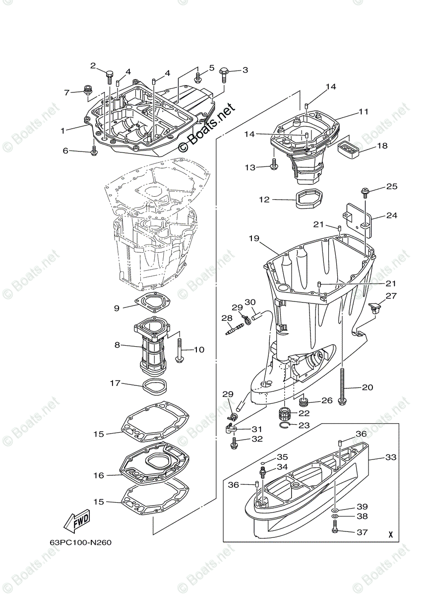 Yamaha Outboard 2014 OEM Parts Diagram for Upper Casing | Boats.net