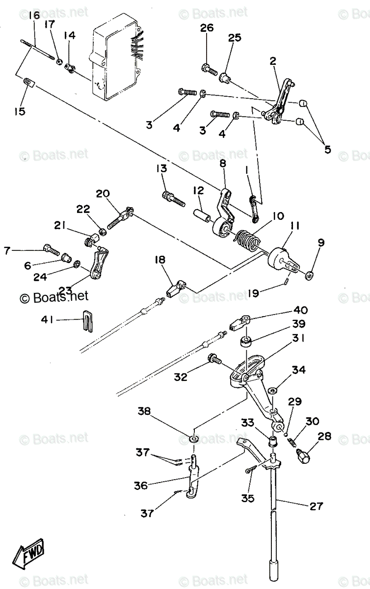 yamaページ Yamaha Outboard 1994 OEM Parts Diagram for Control | Boats.net