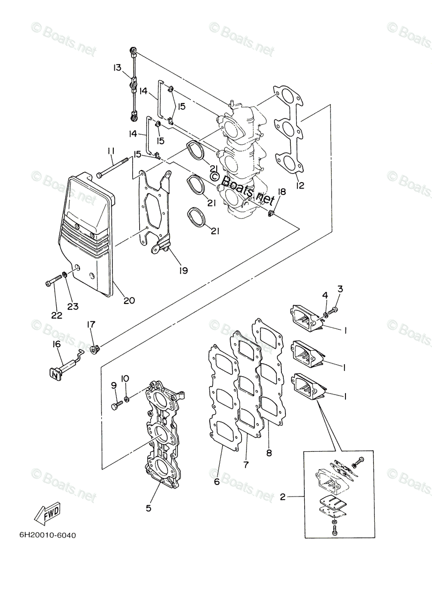 Yamaha Outboard 2000 OEM Parts Diagram for INTAKE C60TRY | Boats.net