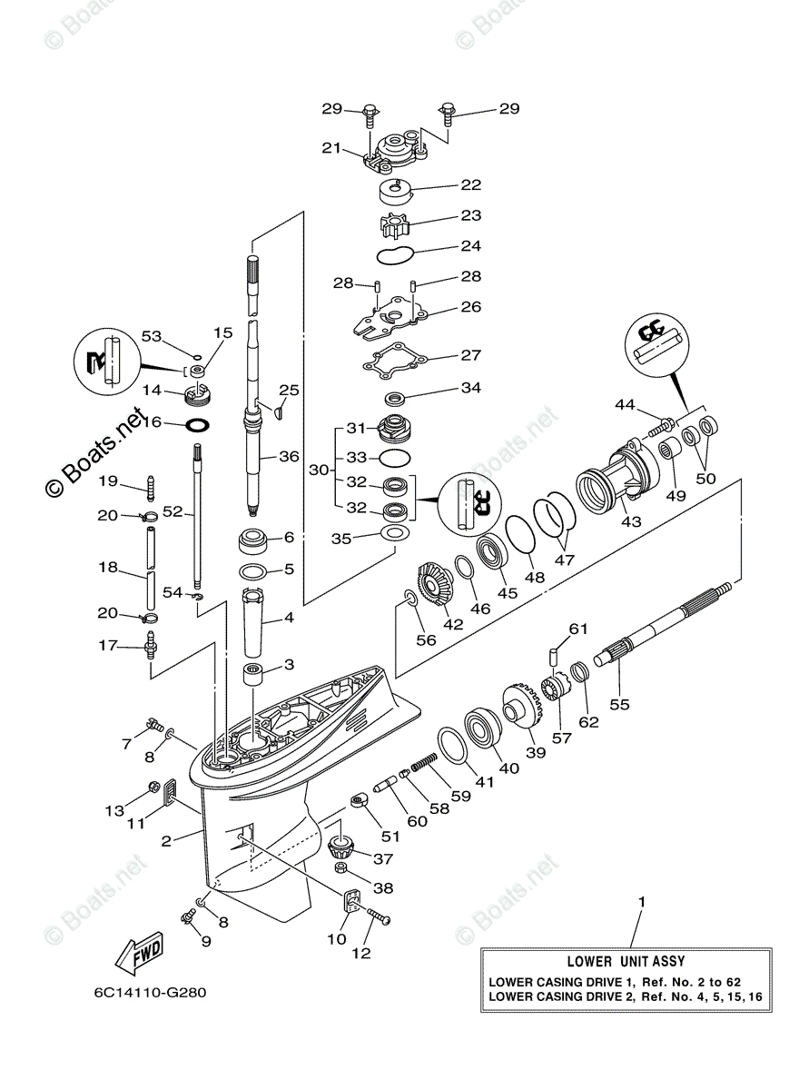 Yamaha Outboard 2008 OEM Parts Diagram for Lower Casing Drive 1 | Boats.net