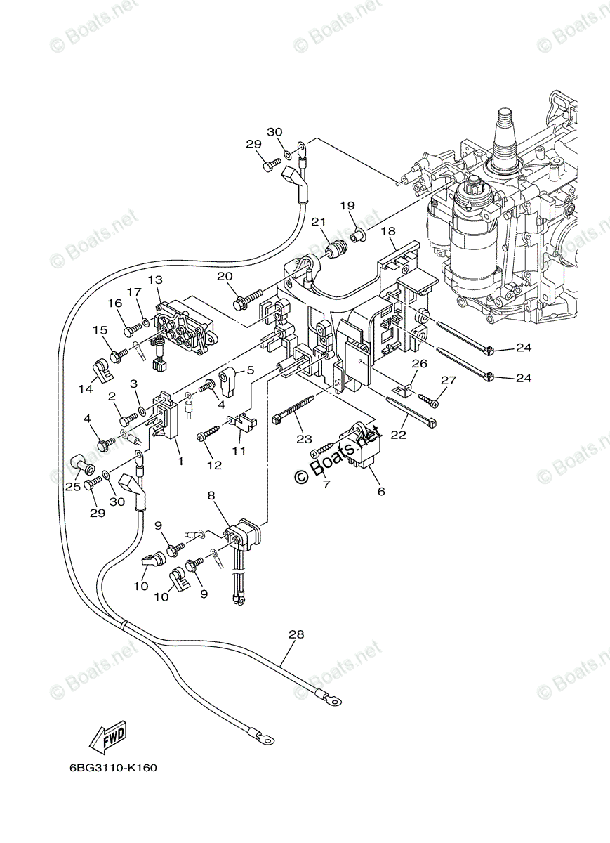 Yamaha Outboard 2010 OEM Parts Diagram for ELECTRICAL 3 | Boats.net