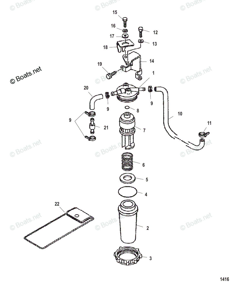 Mercury Outboard 225HP OEM Parts Diagram for FUEL FILTER