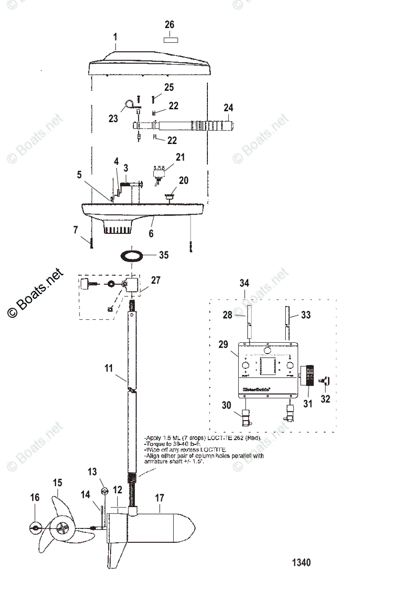 Trolling Motor 600 Series OEM Parts Diagram for Complete Trolling Motor