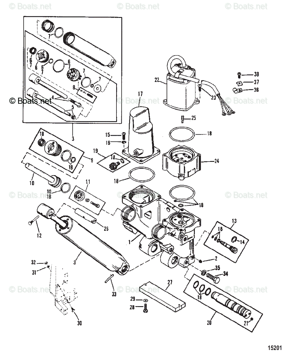 Mercury Outboard 100HP OEM Parts Diagram for Power Trim Components ...