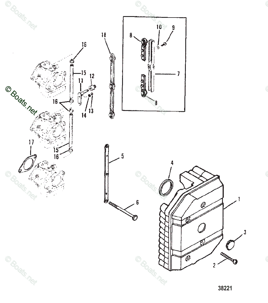 Mercury Outboard 50HP OEM Parts Diagram for Attenuator Plate | Boats.net