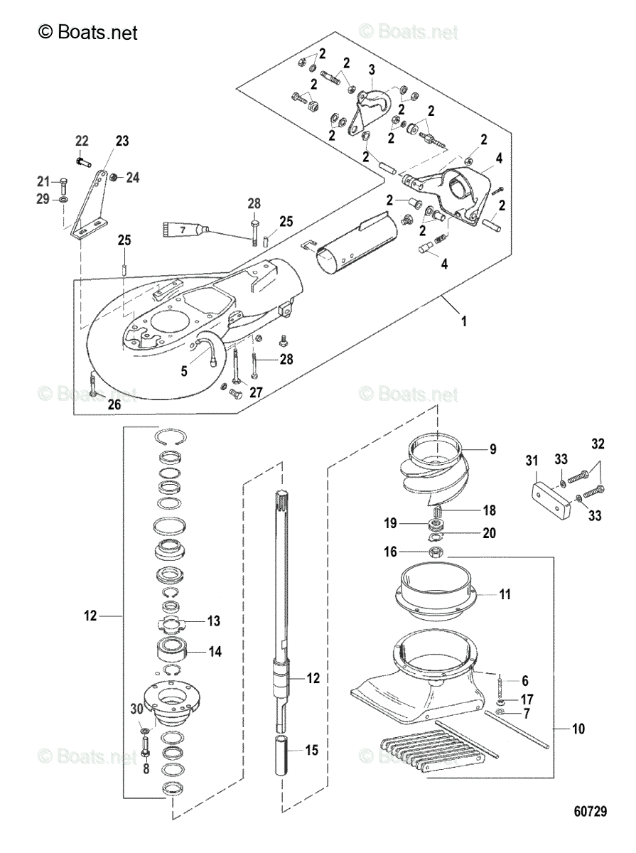 Mercury Outboard 60HP OEM Parts Diagram for Jet Unit | Boats.net