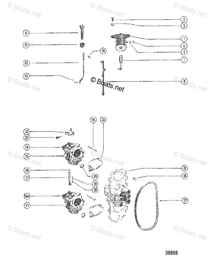 Mercury Outboard 80HP OEM Parts Diagram for Carburetor Linkage | Boats.net