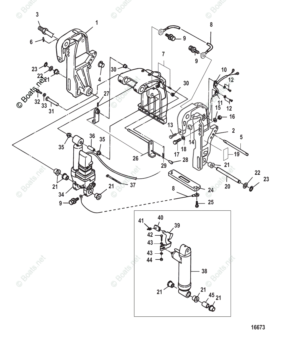 Mercury Outboard 25HP OEM Parts Diagram for Power Trim/Tilt