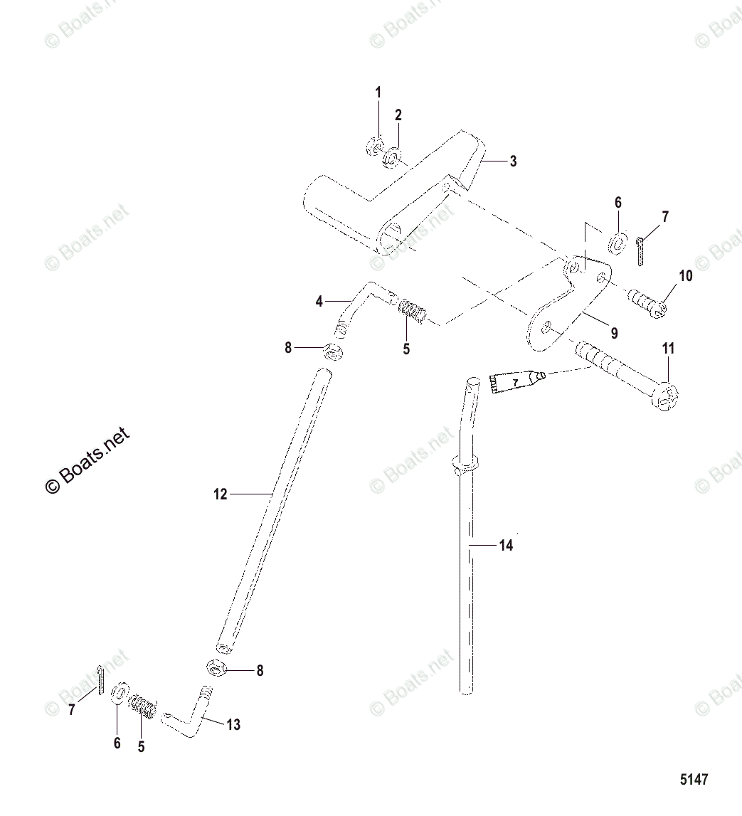 Mercury Outboard 25HP OEM Parts Diagram for Jet Linkage