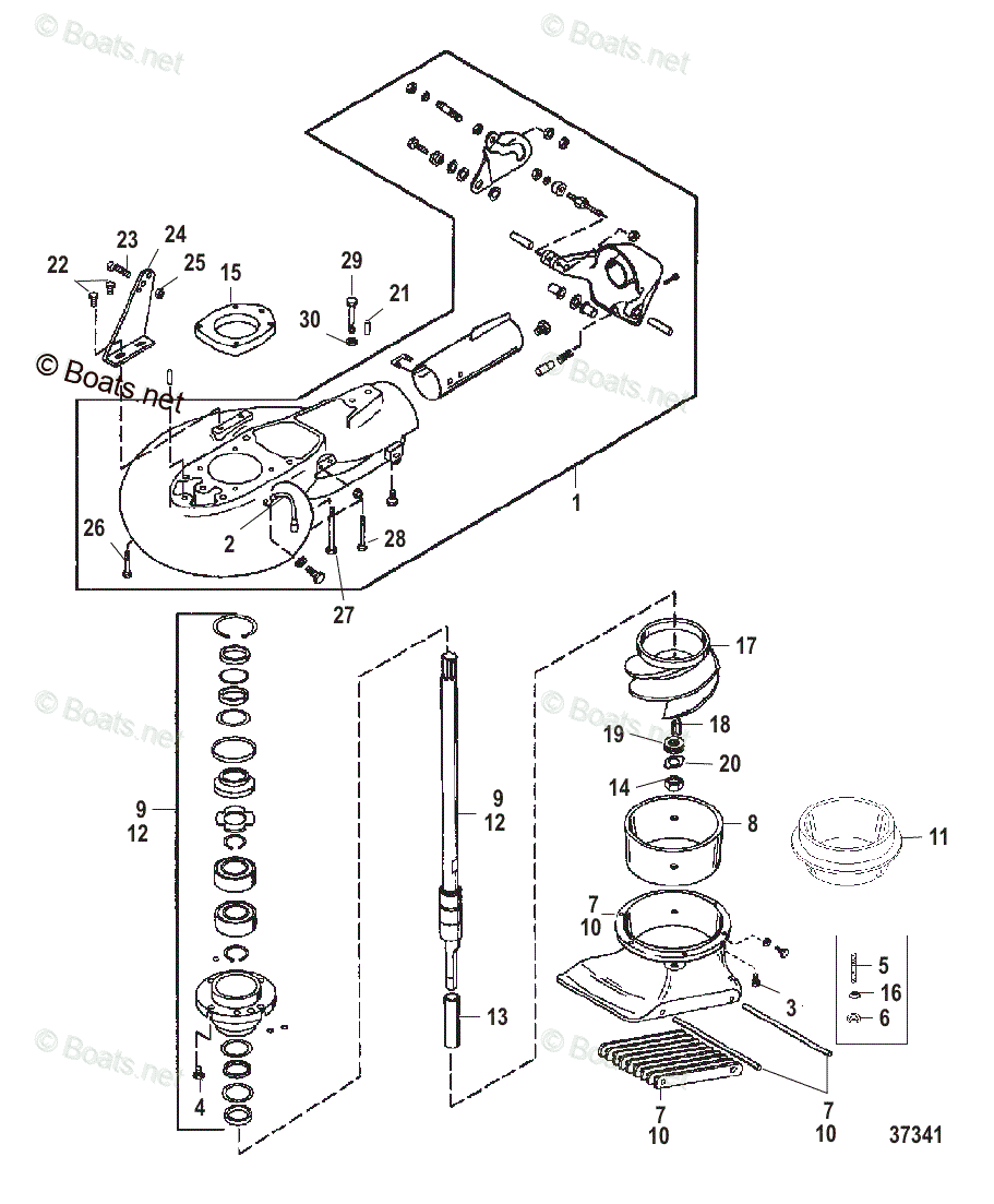 Mercury Outboard 115HP OEM Parts Diagram For Jet Pump Assembly | Boats.net