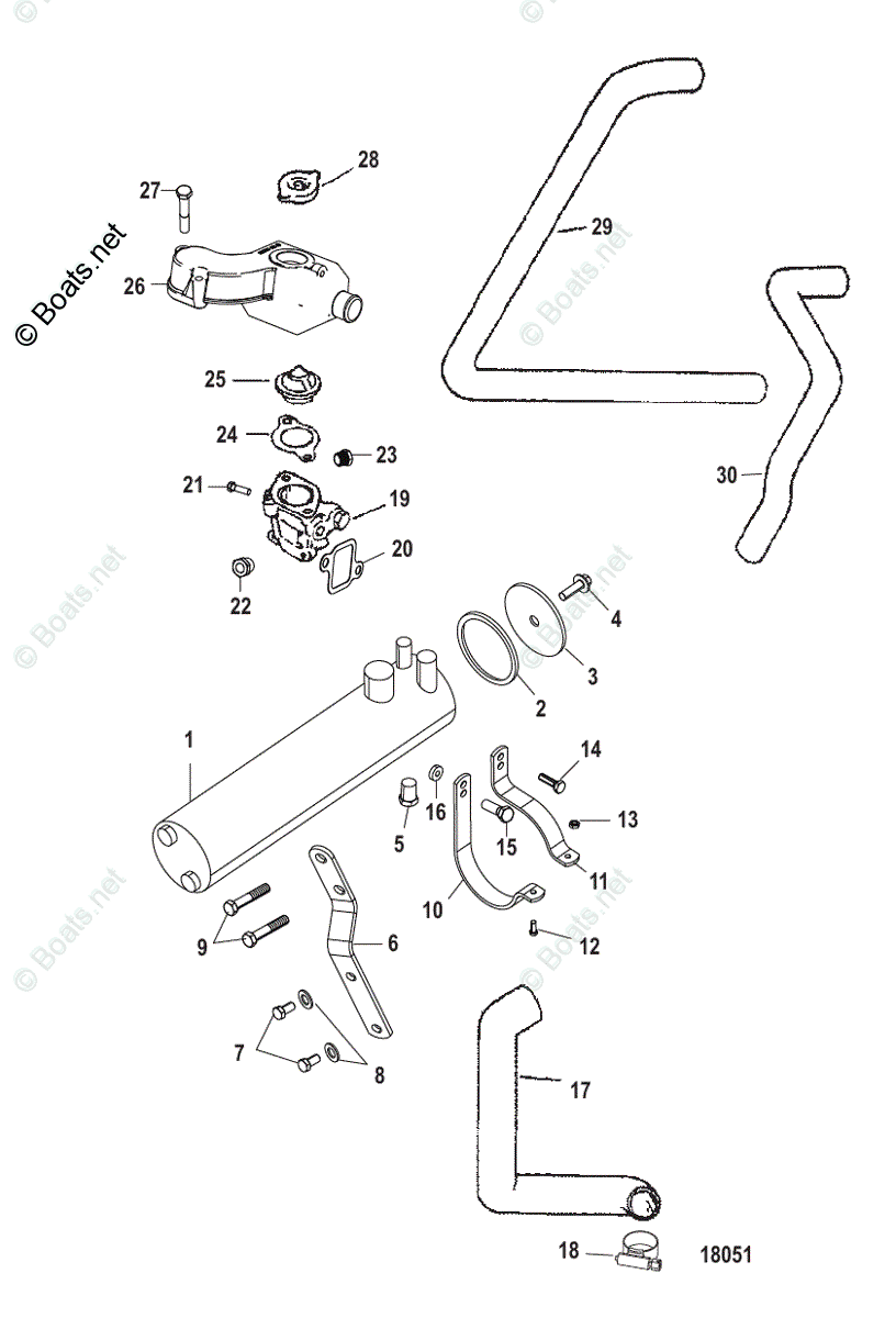Mercruiser Sterndrive Exhaust & Cooling Kits OEM Parts Diagram for Fresh Water Cooling Kit
