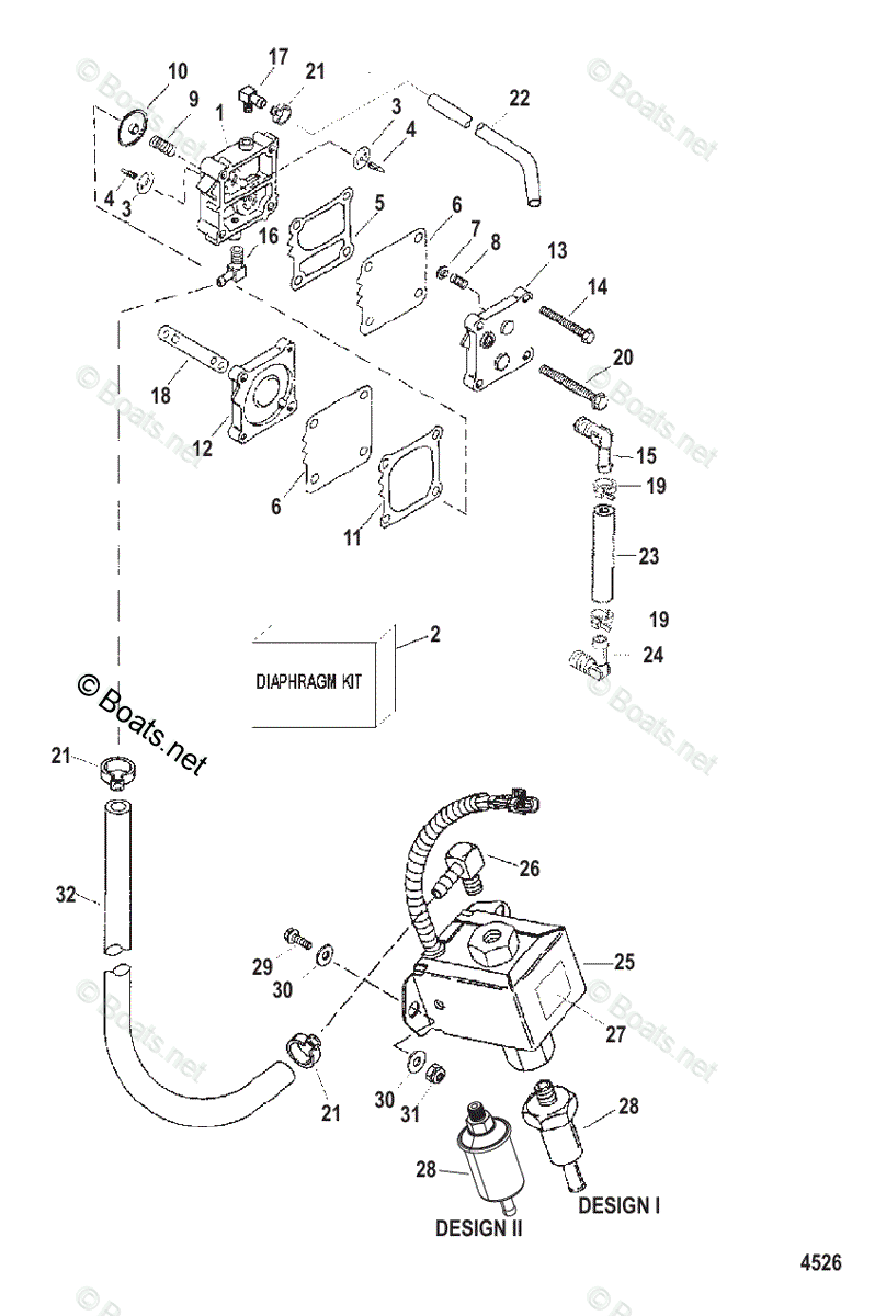 Mercury Sportjet Jet Drive 240HP OEM Parts Diagram for Fuel Pump ...